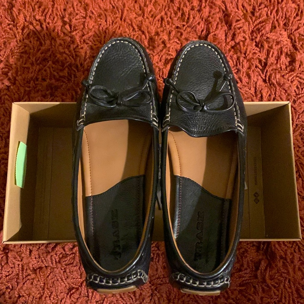 Trask black leather driving loafers size 9.5.